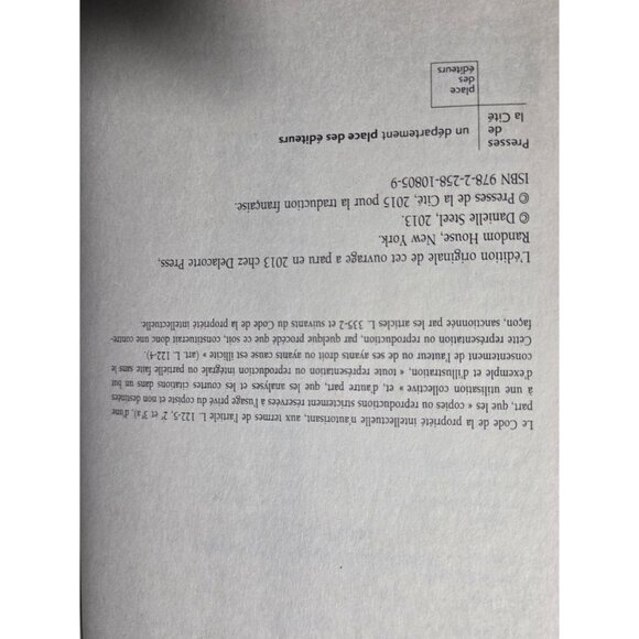 Victoire Danielle Steel Roman Français Presses de la Cité Résilience Hardcover - Picture 5 of 15